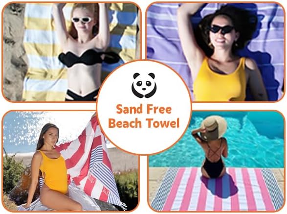 HAVLULAND Turkish Beach Towels, Oversized 40"x 72"